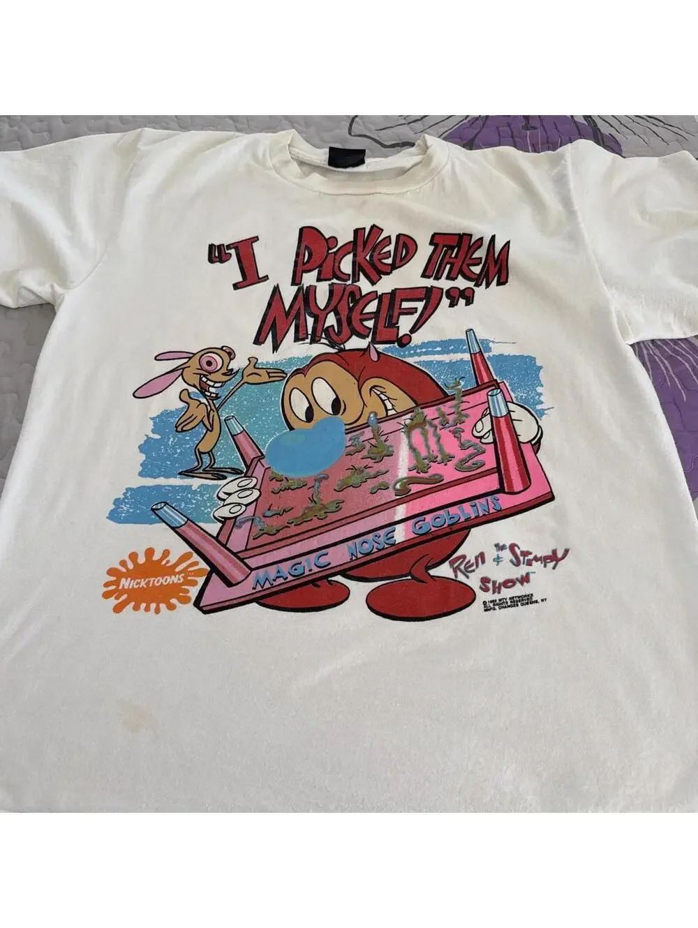 Ren and Stimpy T Shirt Vintage 1992 Single Stitch Men's XL MTV Nicktoons Changes - Picture 7 of 14